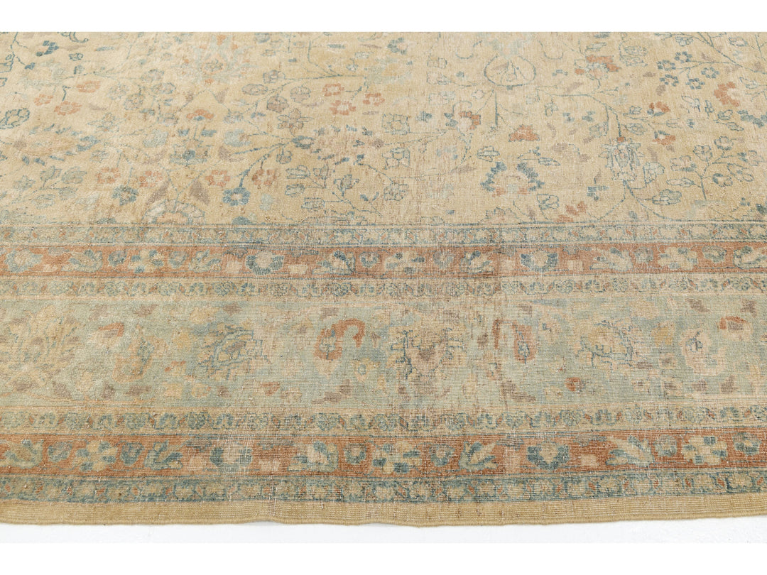 Antique Persian Mashad Wool Rug 10 X 17