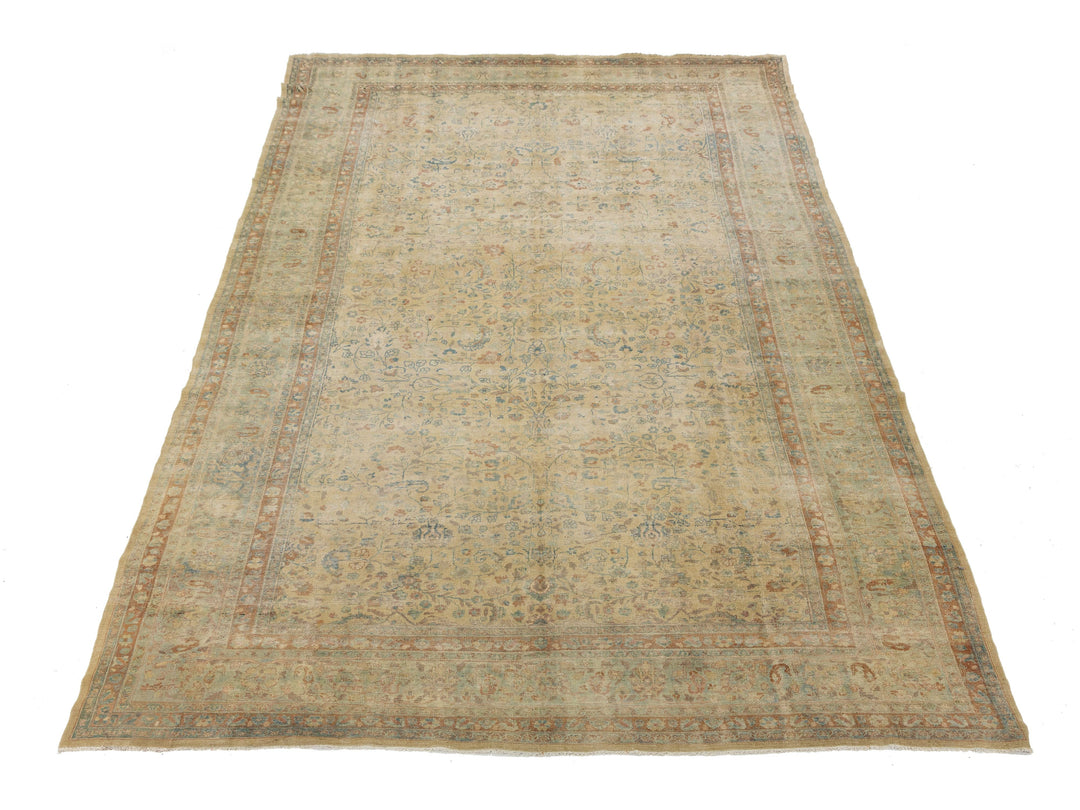 Antique Persian Mashad Wool Rug 10 X 17