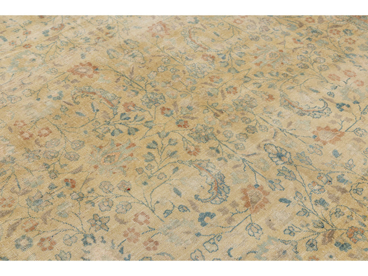 Antique Persian Mashad Wool Rug 10 X 17