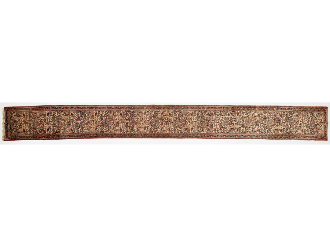Antique Hamadan Wool Runner 2 X 19