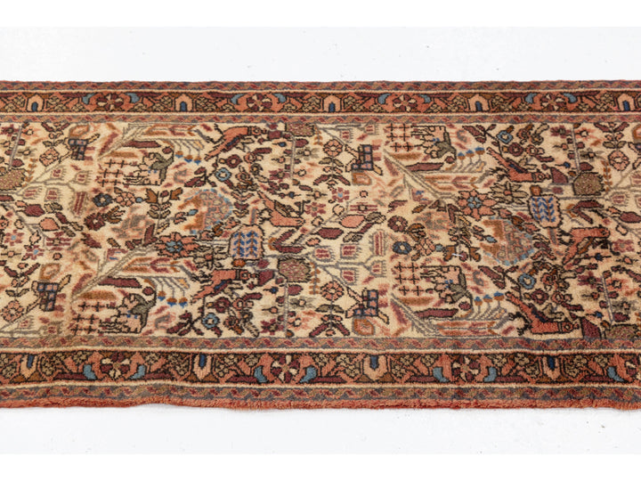 Antique Hamadan Wool Runner 2 X 19