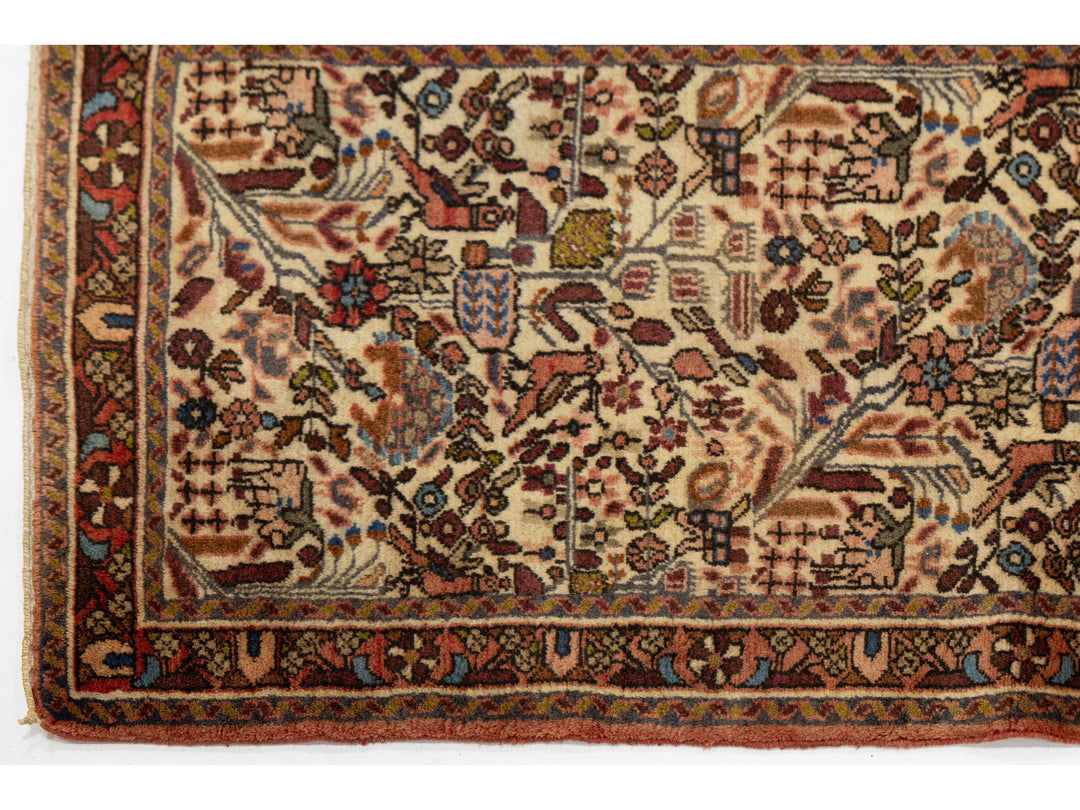 Antique Hamadan Wool Runner 2 X 19
