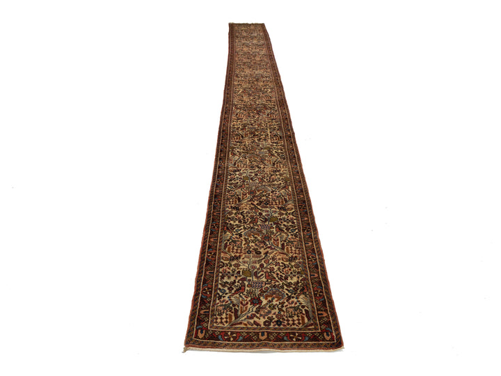 Antique Hamadan Wool Runner 2 X 19