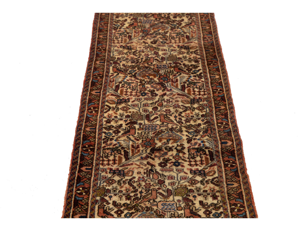 Antique Hamadan Wool Runner 2 X 19