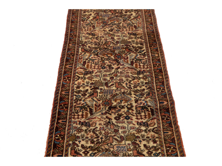Antique Hamadan Wool Runner 2 X 19
