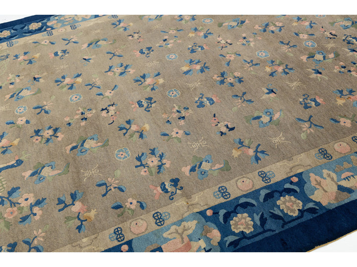 Antique Peking Chinese Wool Rug 7 X 10