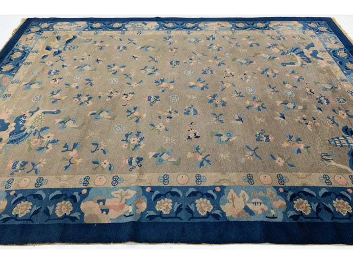 Antique Peking Chinese Wool Rug 7 X 10