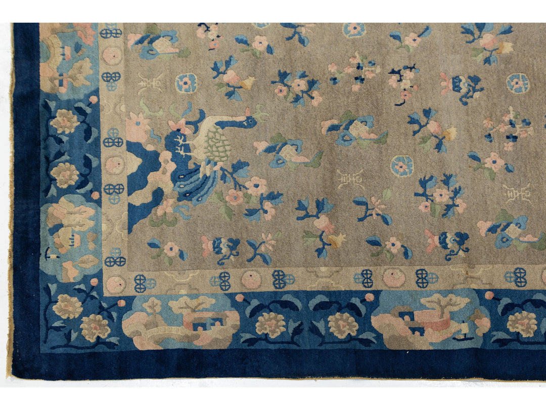 Antique Peking Chinese Wool Rug 7 X 10