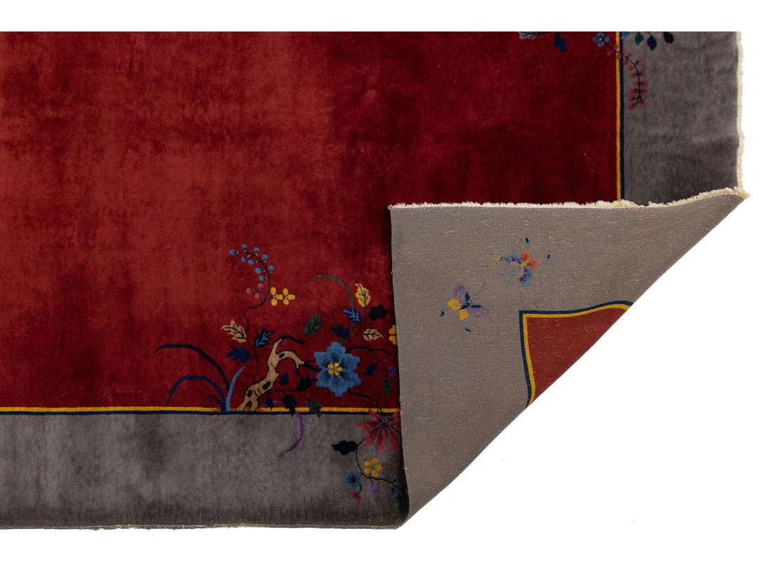 Antique Art Deco Chinese Rug 9 X 12