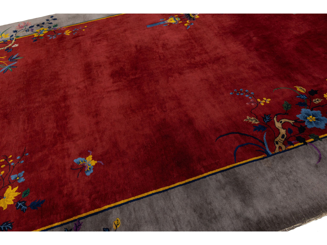 Antique Art Deco Chinese Rug 9 X 12