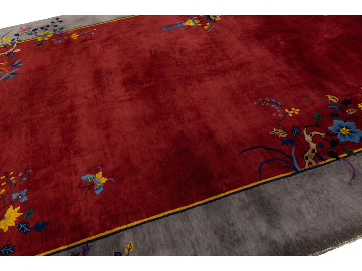 Antique Art Deco Chinese Rug 9 X 12