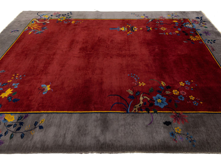 Antique Art Deco Chinese Rug 9 X 12