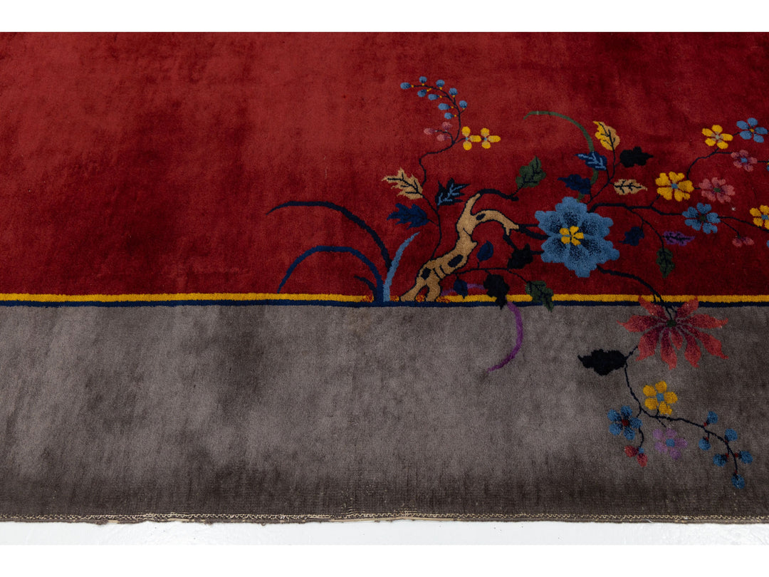 Antique Art Deco Chinese Rug 9 X 12