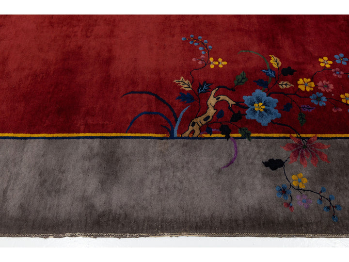 Antique Art Deco Chinese Rug 9 X 12