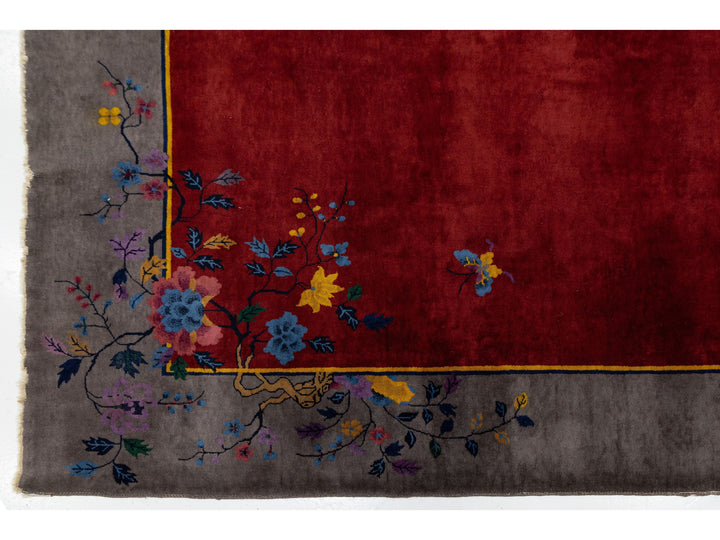 Antique Art Deco Chinese Rug 9 X 12