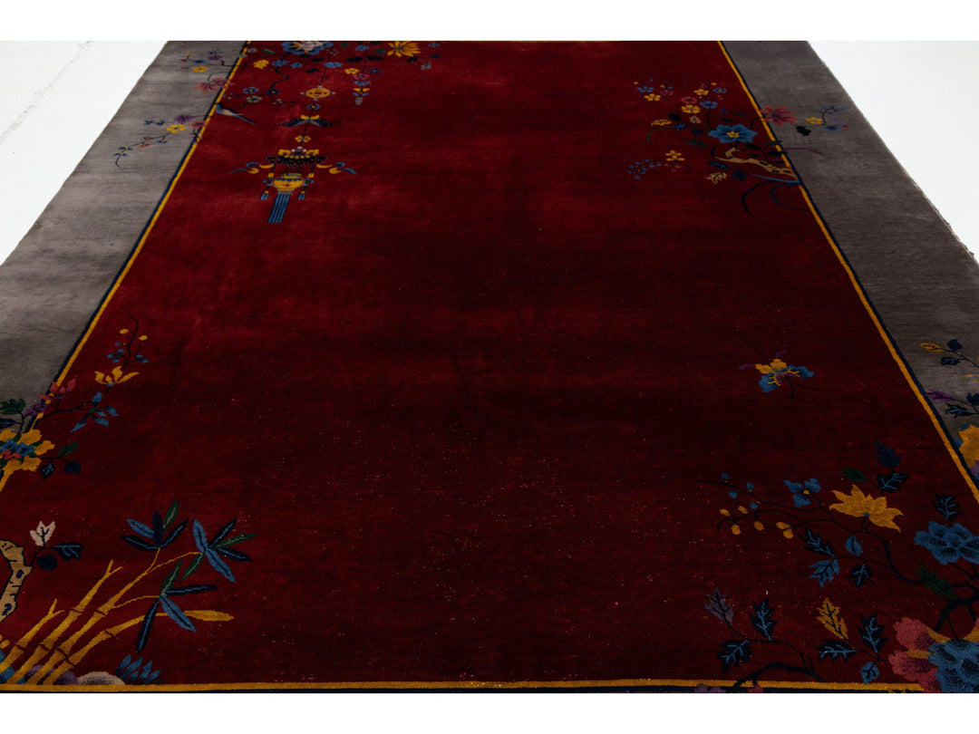Antique Art Deco Chinese Rug 9 X 12