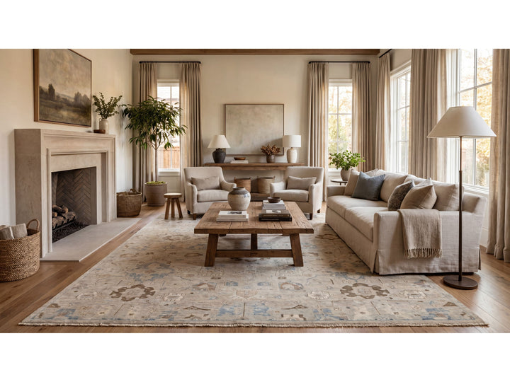 Modern Oushak Wool Rug 10 X 14
