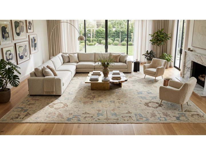 Modern Oushak Wool Rug 13 X 17