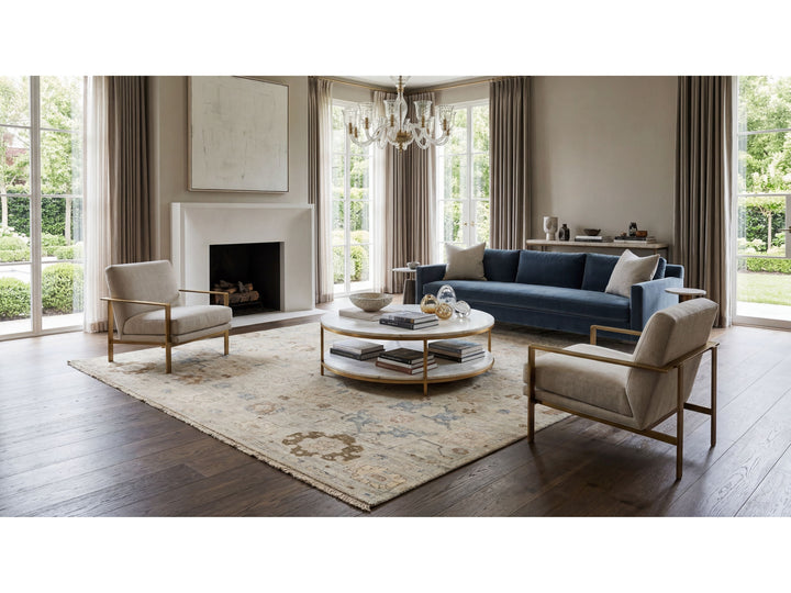 Modern Oushak Wool Rug 10 X 14