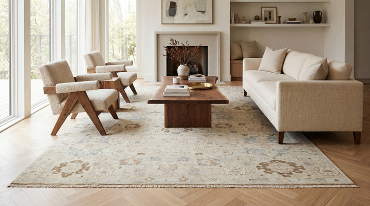 Modern Oushak Wool Rug 9 X 12