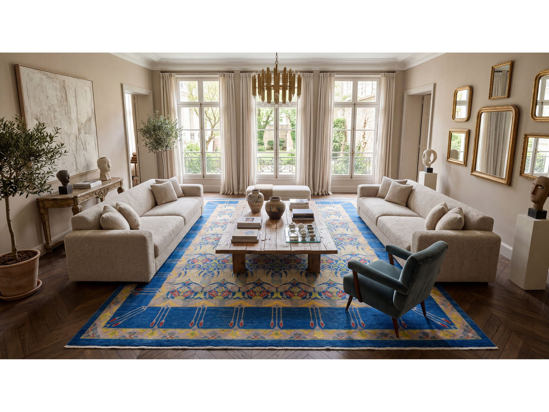 Modern Art &amp; Crafts Wool Rug 10 X 14