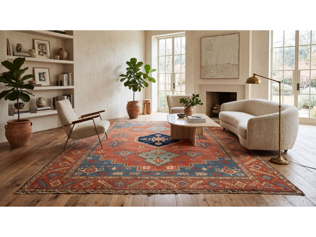 Antique Serapi Wool Rug 10 X 13