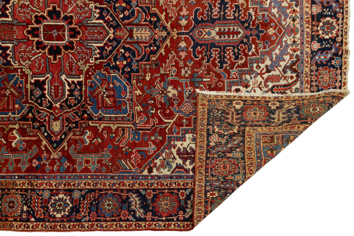 Antique Heriz Wool Rug 10 X 12