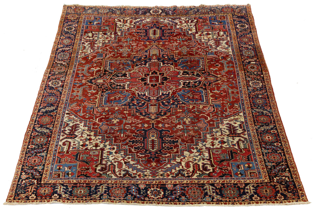 Antique Heriz Wool Rug 10 X 12