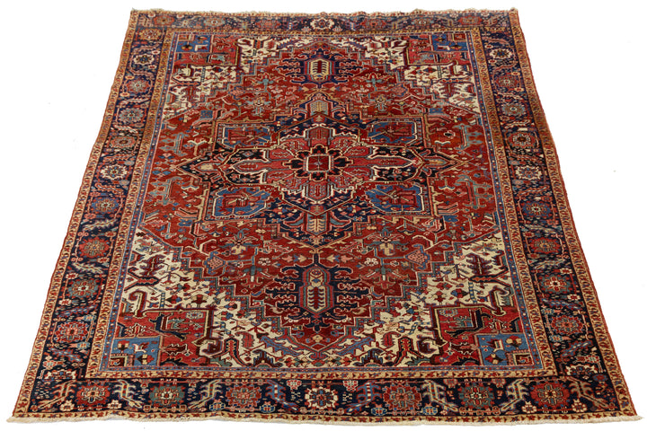 Antique Heriz Wool Rug 10 X 12