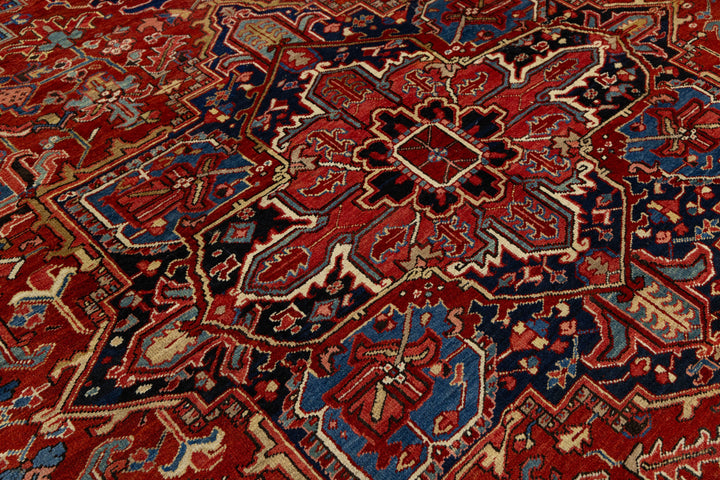 Antique Heriz Wool Rug 10 X 12