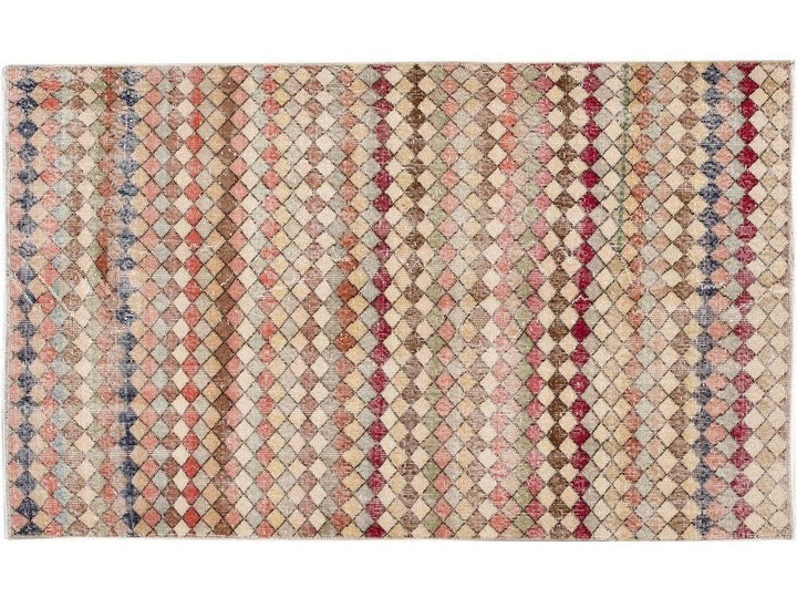 Vintage Turkish Scatter Wool Rug 4 X 6