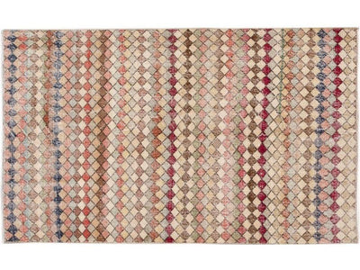 Vintage Turkish Scatter Wool Rug 4 X 6