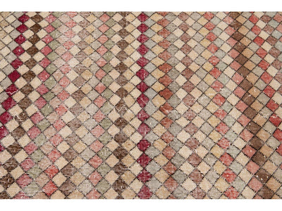 Vintage Turkish Scatter Wool Rug 4 X 6