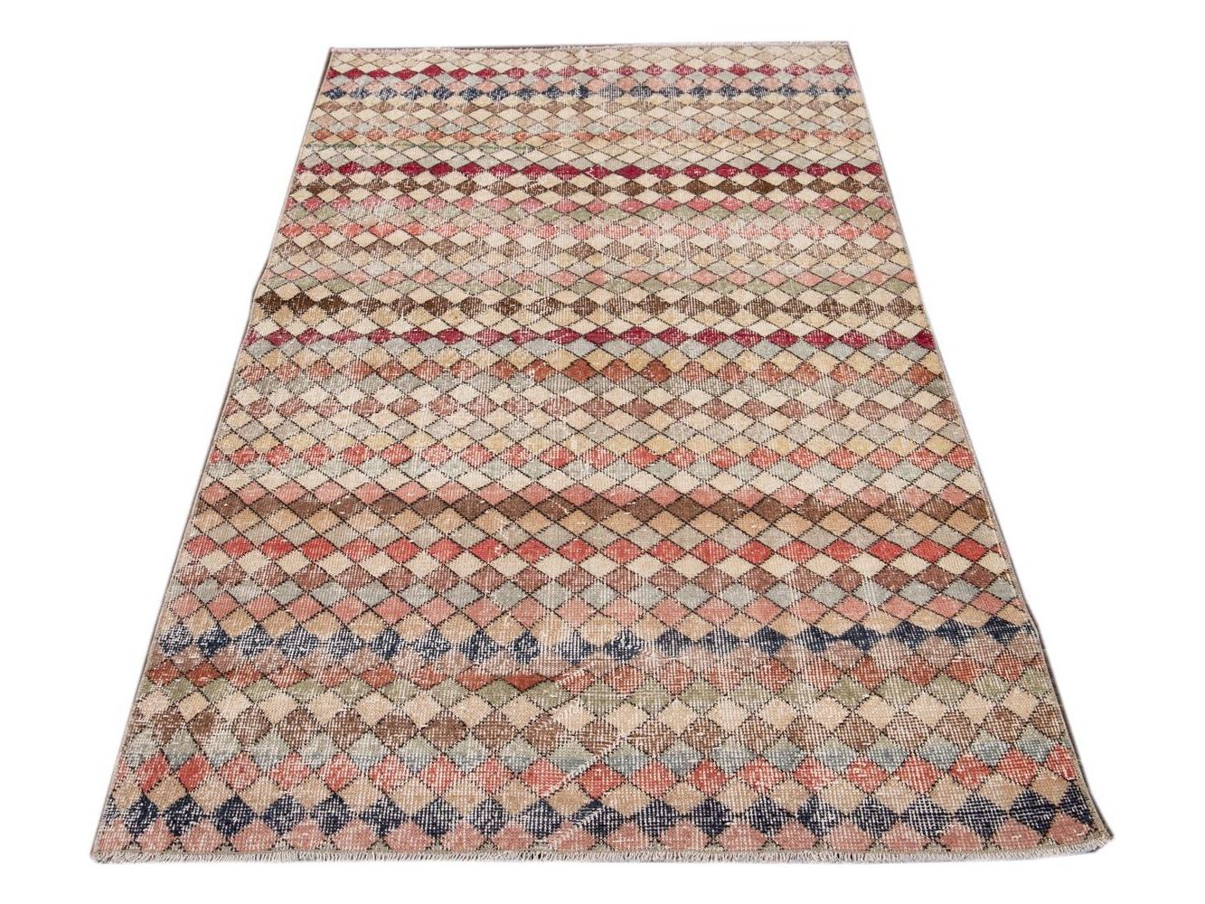 Vintage Turkish Scatter Wool Rug 4 X 6