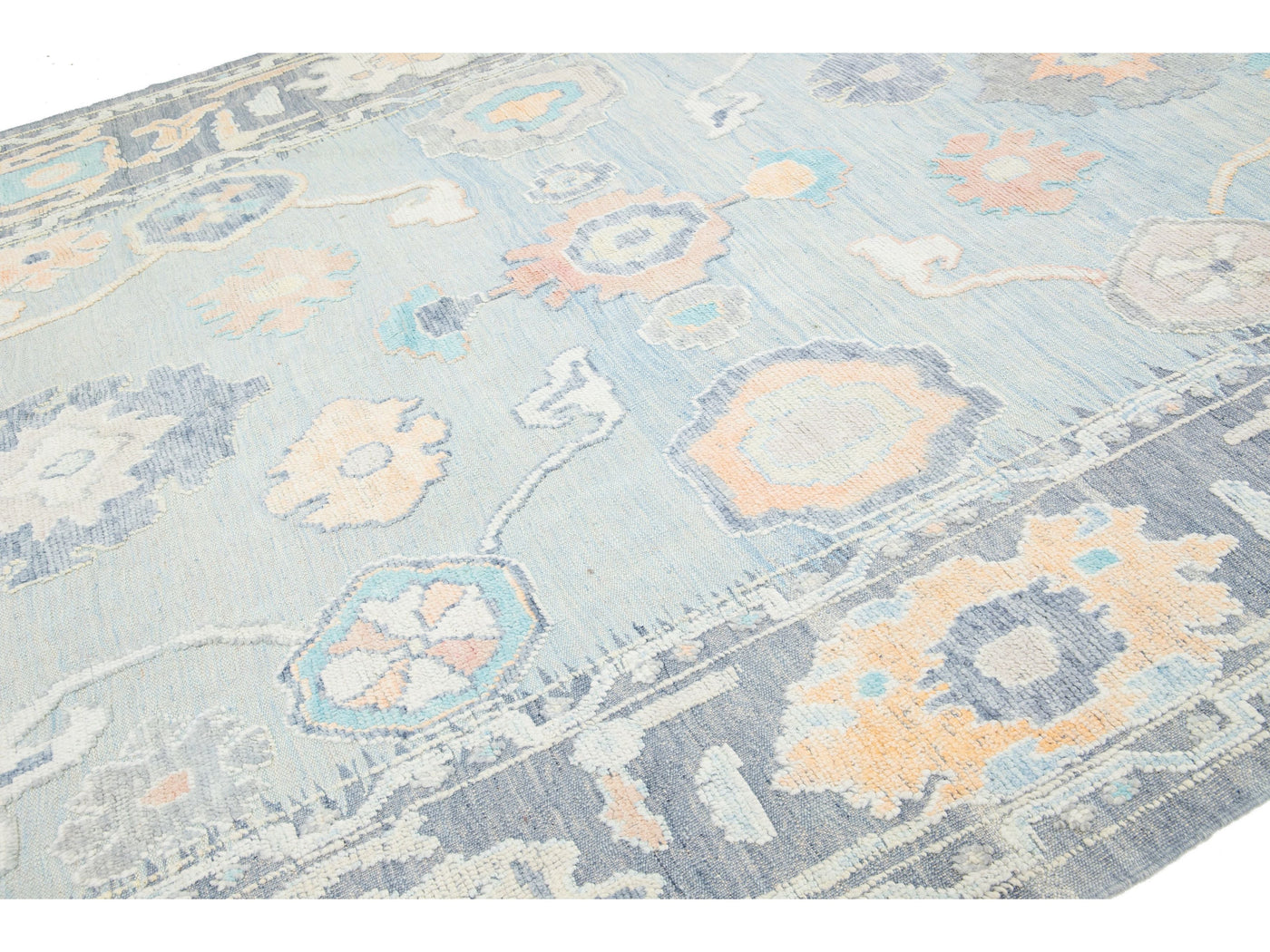 Modern Oushak Wool Rug 10 X 14