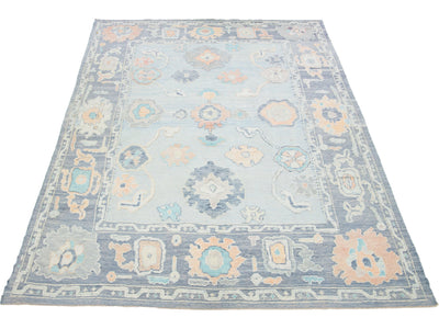 Modern Oushak Wool Rug 10 X 14