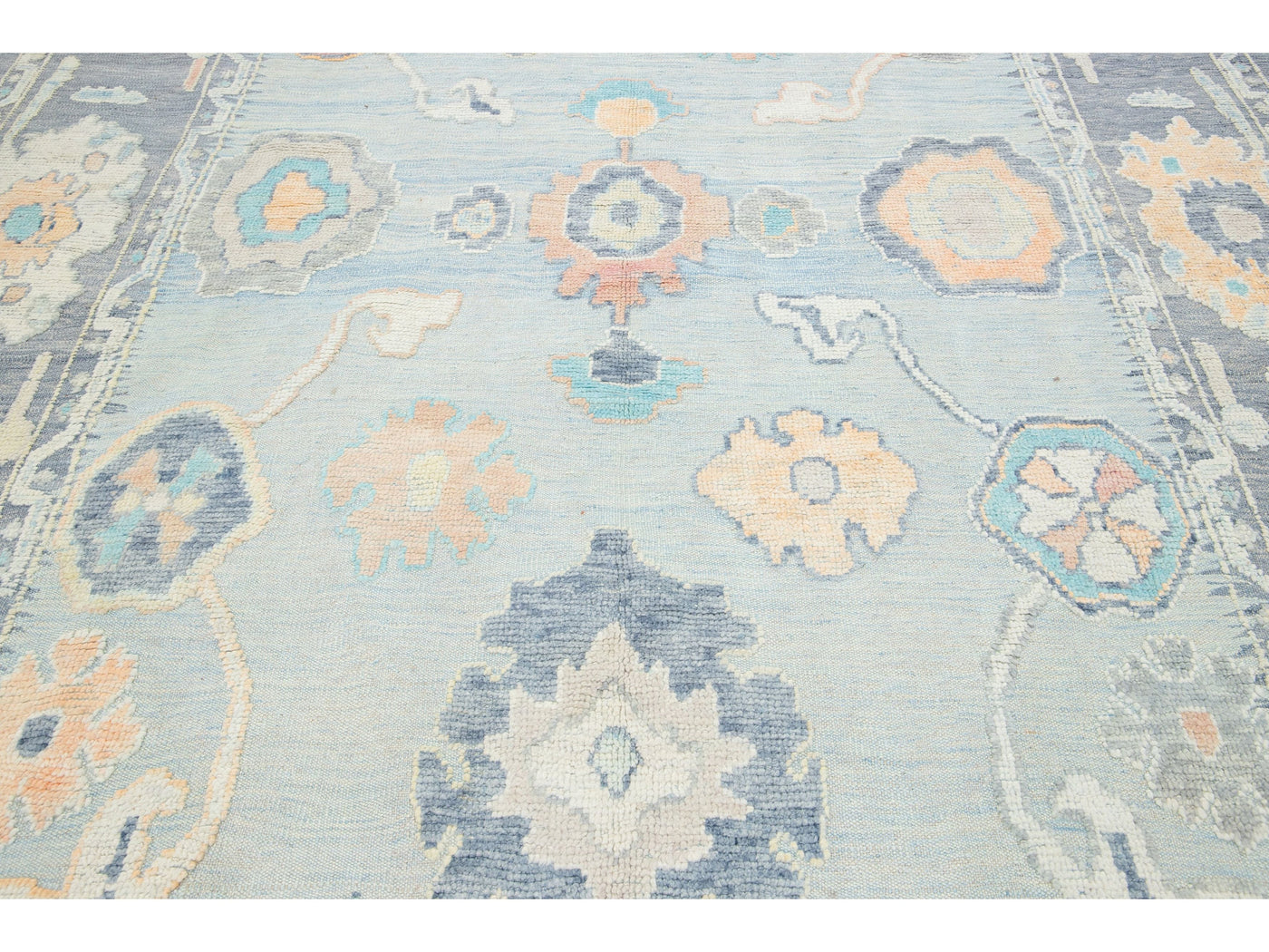 Modern Oushak Wool Rug 10 X 14