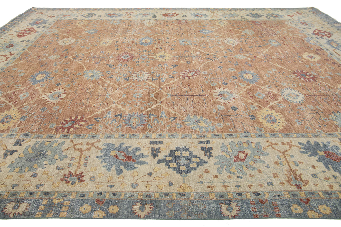 Modern Tabriz Wool Rug 13 X 17