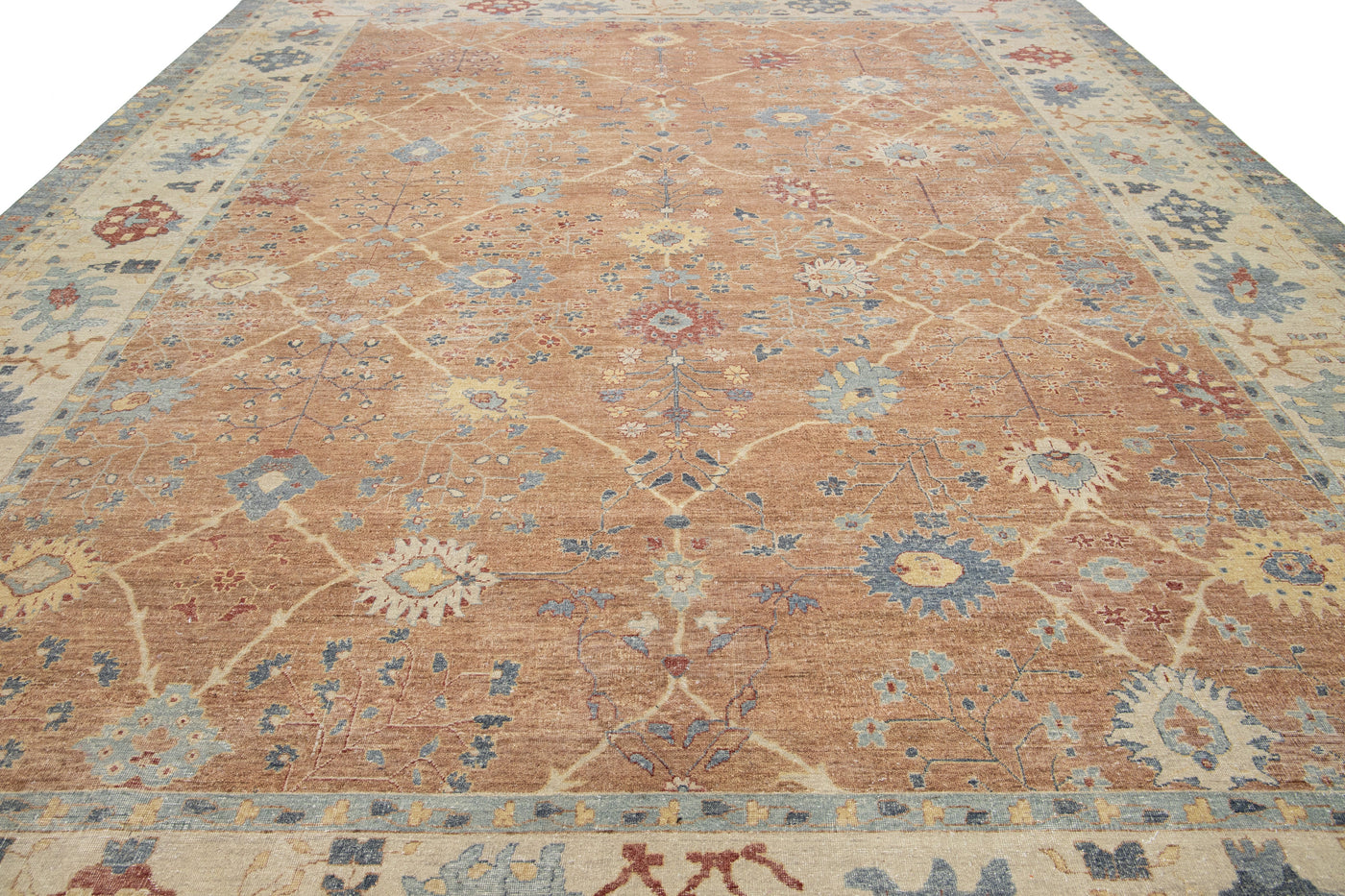 Modern Tabriz Wool Rug 13 X 17