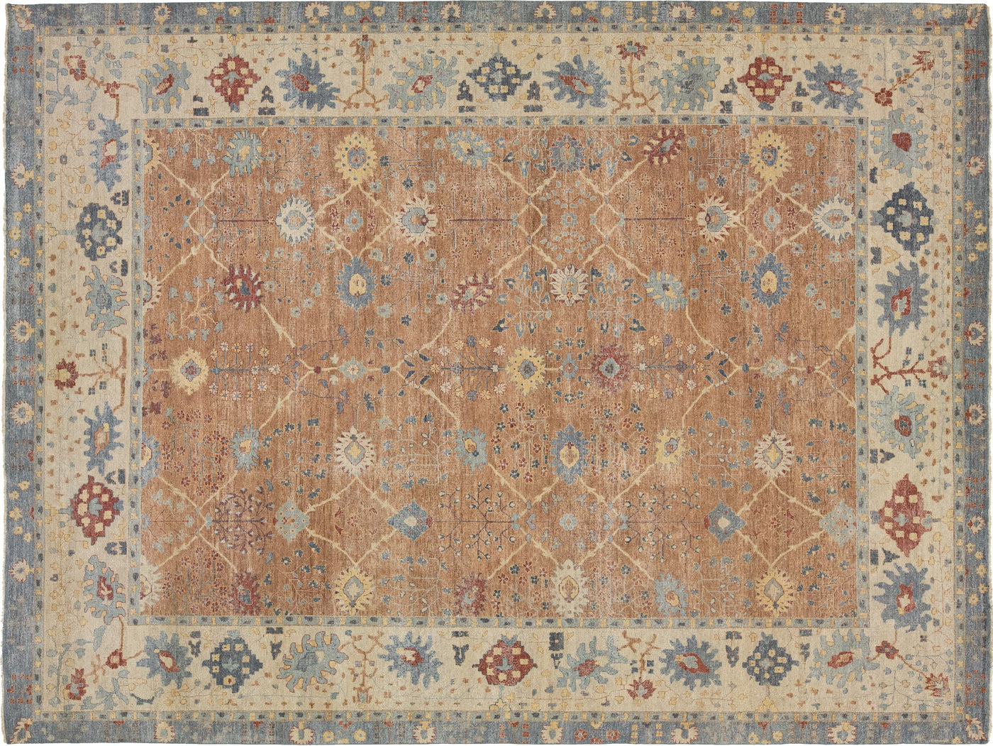 Modern Tabriz Wool Rug 13 X 17