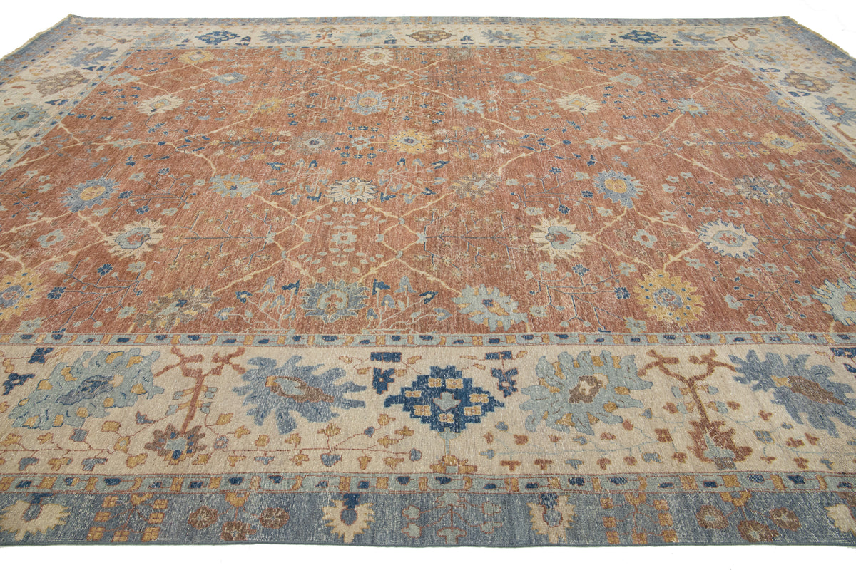 Modern Tabriz Wool Rug 13 X 17