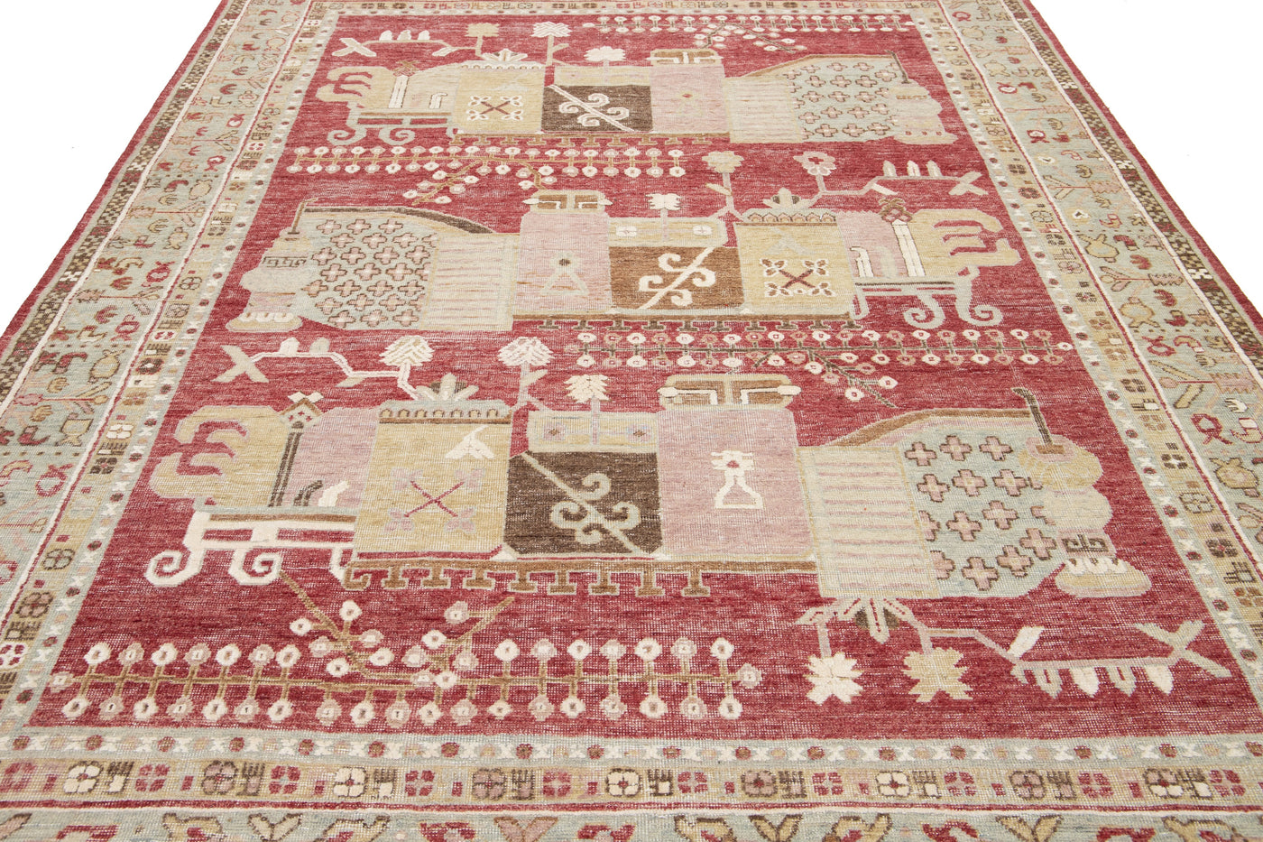 Modern Samarkand Wool Rug 8 X 10