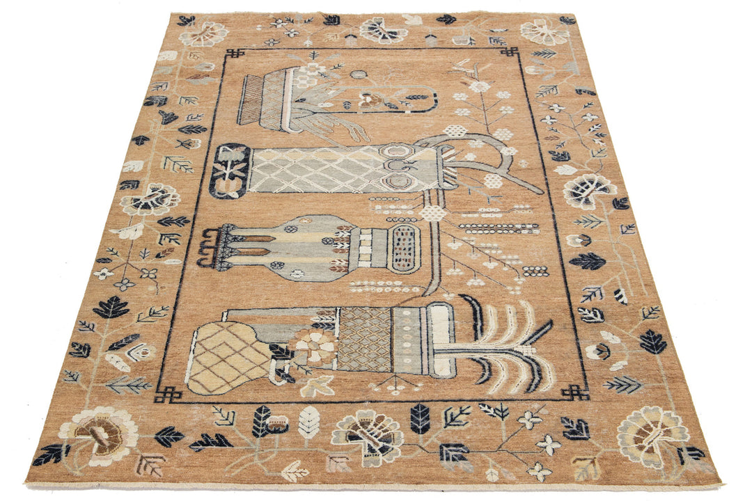 Modern Samarkand Wool Rug 7 X 10