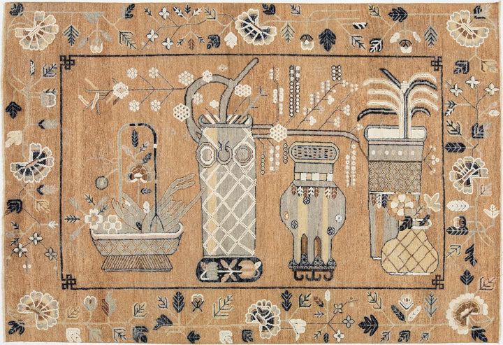 Modern Samarkand Wool Rug 7 X 10