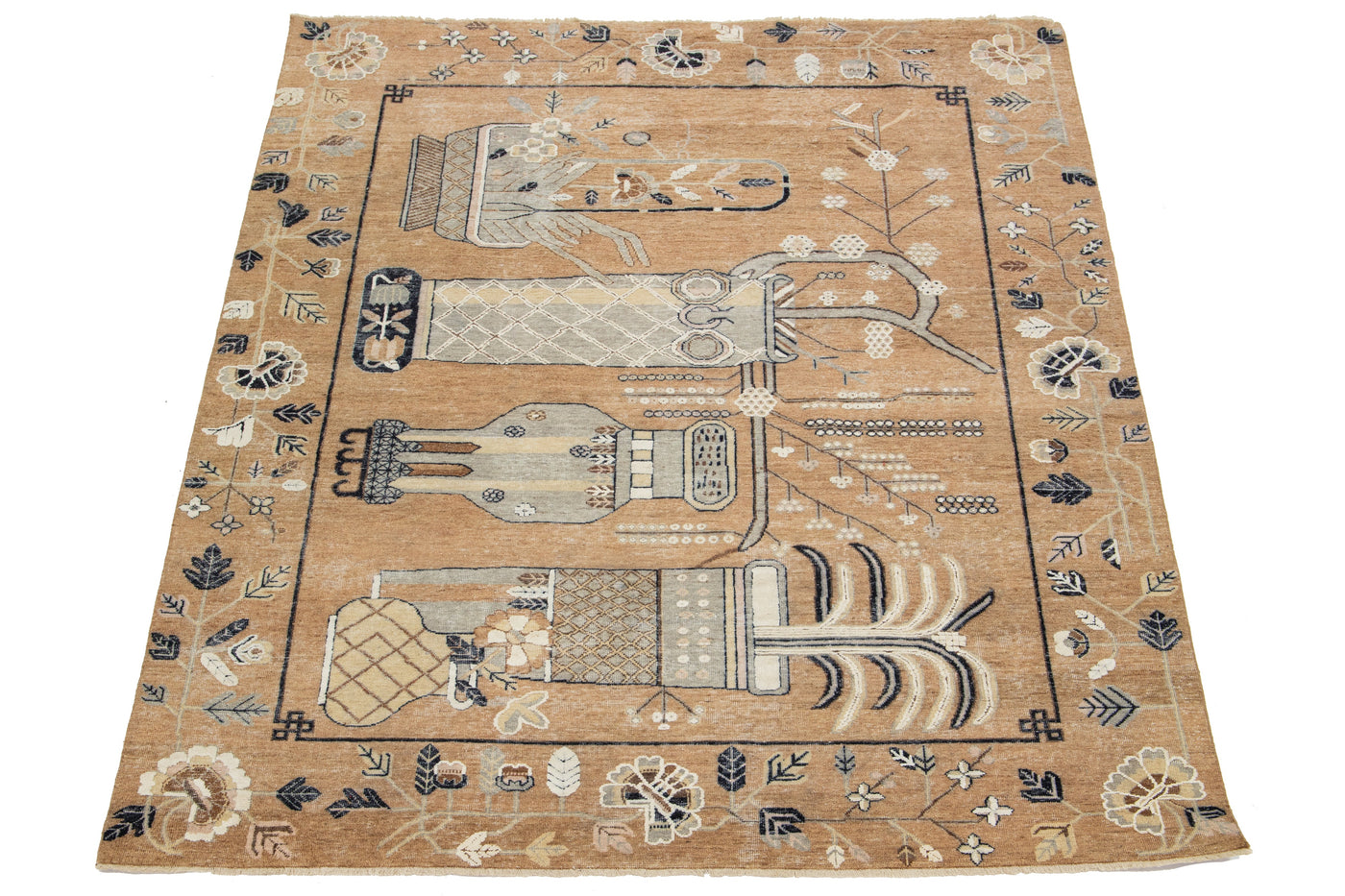 Modern Samarkand Wool Rug 8 X 10