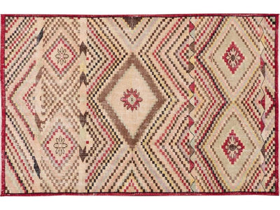 Vintage Turkish Scatter Wool Rug 4 X 7