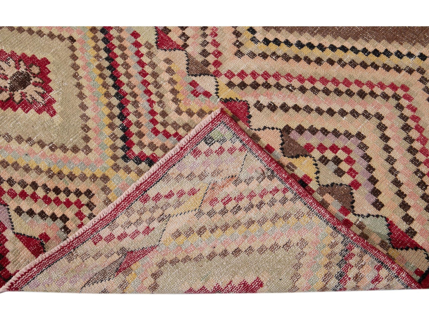 Vintage Turkish Scatter Wool Rug 4 X 7