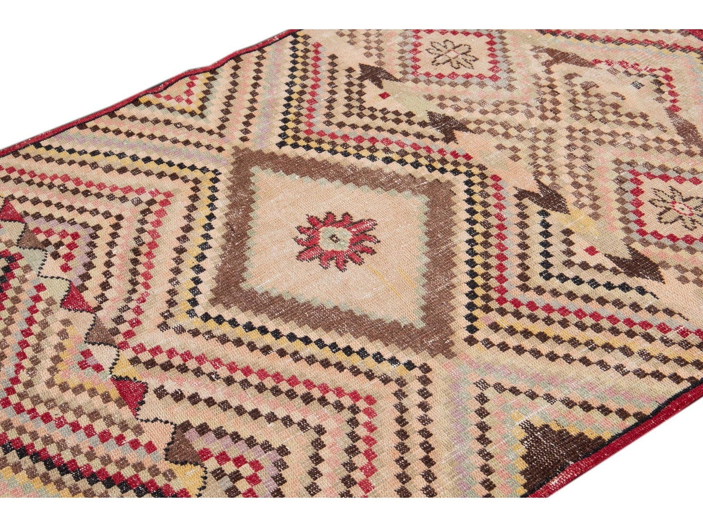 Vintage Turkish Scatter Wool Rug 4 X 7