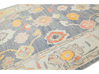 Modern Oushak Wool Rug 9 X 13