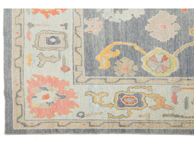 Modern Oushak Wool Rug 9 X 13